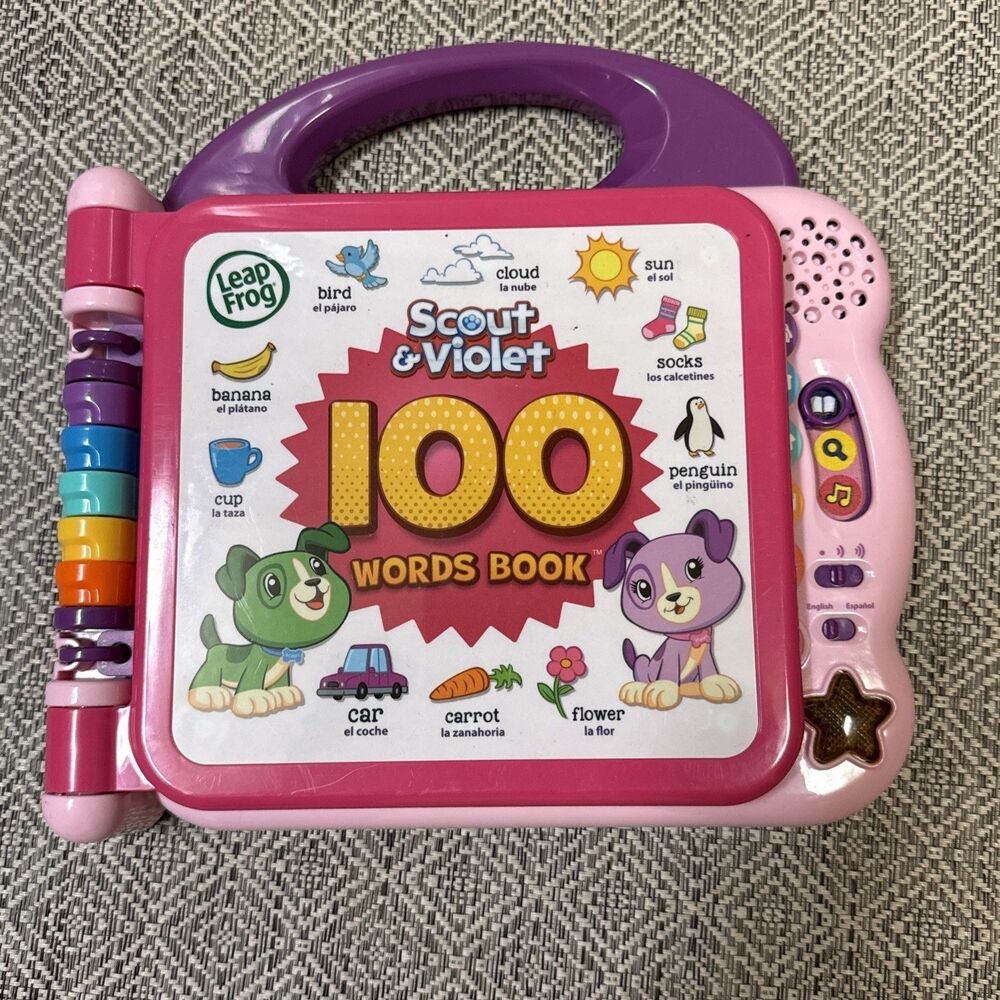 Leap Frog Scout and Violet 100 Words Book (Pink) Excellent Condition-Works - Picture 1 of 11